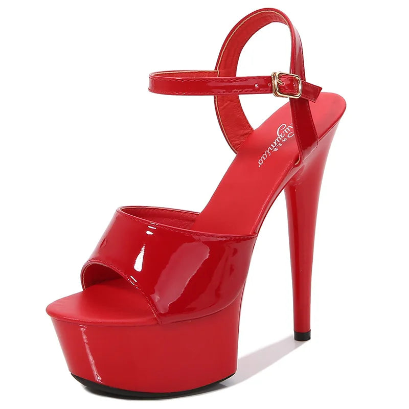 New Pole Dance Shoes Stripper High Heels Women's Sexy Show Shoes Sandals Party Club 15 CM Platform High-heeled Wedding Footwear