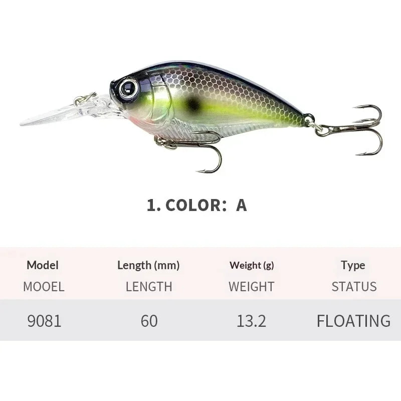 60mm 13.2g Crankbait Fishing Lures Floating Wobbler | SAMAG