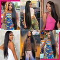 30 inch Lace Front Wig Straight Lace Frontal Wigs Pre Plucked 200% Density 13X4 Brazilian Human Hair Wig For Women Natural Black