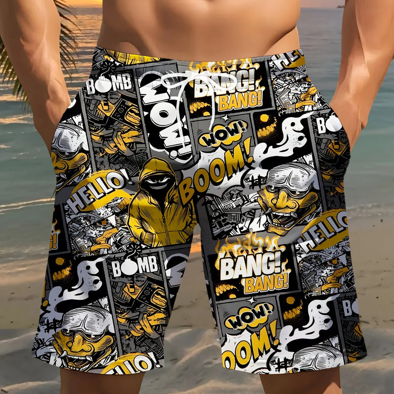 Summer New Style Men's Shorts with 3D Letter Pattern | SAMAG