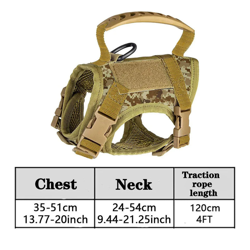 Tactical Cat Dog Harness Leash For Working Adjustable Pet Vest Harness Soft Mesh Training Puppy Straps with Handle For Large Cat