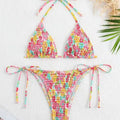 Sexy floral print halter bikinis sets biquini high waist | SAMAG
