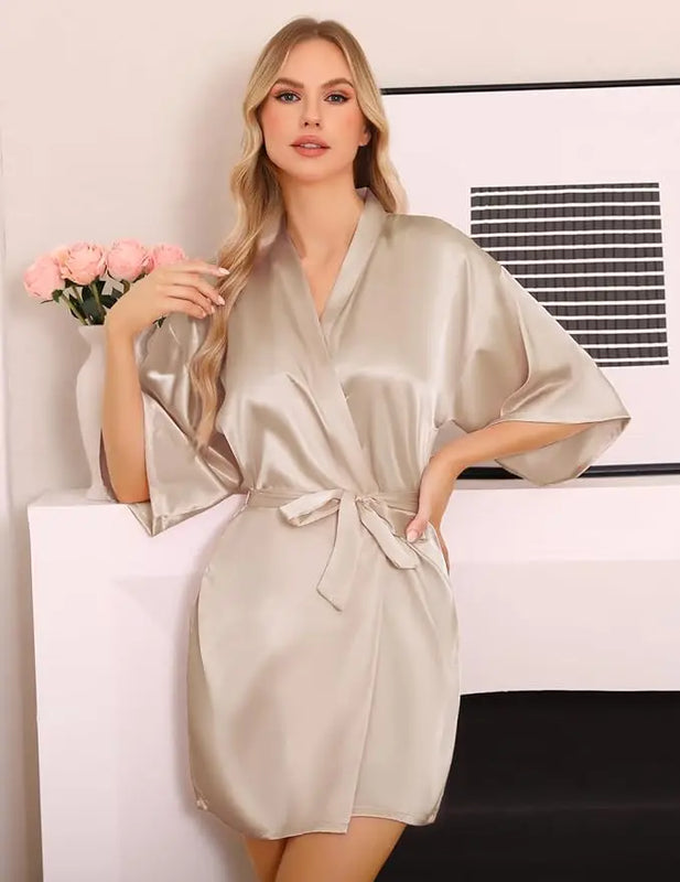 Nightgown Soft Bathrobe Short Women's Lounge Bride | SAMAG