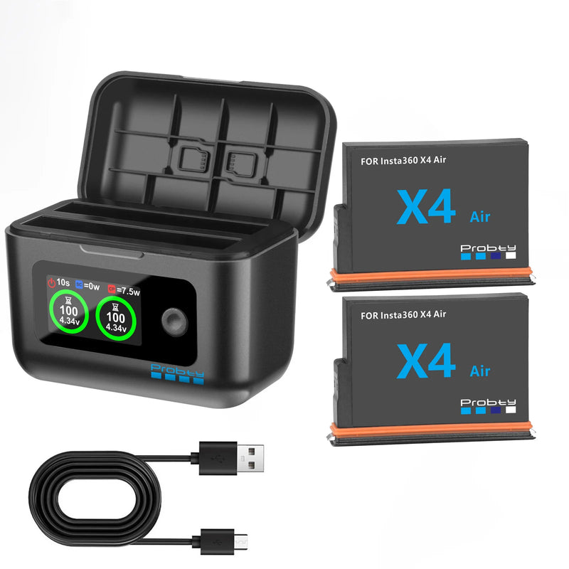 For Insta360 X4 Air Replacement Battery 2100mAh/ Fast Charger box for Insta 360 X4 Air Action Camera Accessories