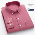 100% Pure Cotton Men's Solid Color Long Sleeve Shirt | SAMAG
