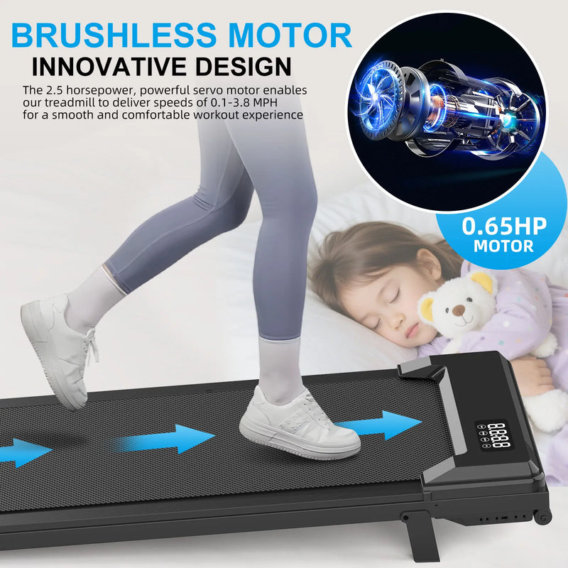 Electric Walking Pad Under Desk Foldable Treadmill LED - View 3 | SAMAG