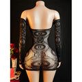 Erotic Babydoll Mini Dress Long Sleeve Off The Shoulder Sexy Costume Elegant Women's Bodycon Tights See-through Sexual Lingerie
