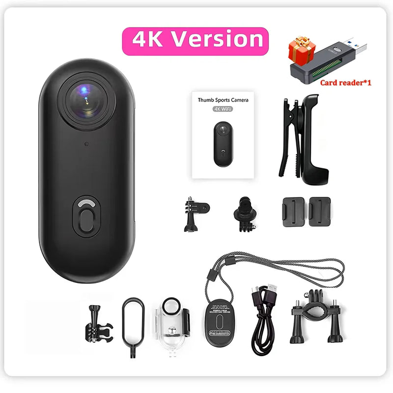 4K/1080P  Mini Magnetic Action Camera HD WiFi Wireless Body Mount POV Holder Bodycam Vlogging Motorcycle Helmet Sports Video Cam