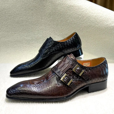 Men's Italian Genuine Leather Formal Oxford Shoes Python | SAMAG