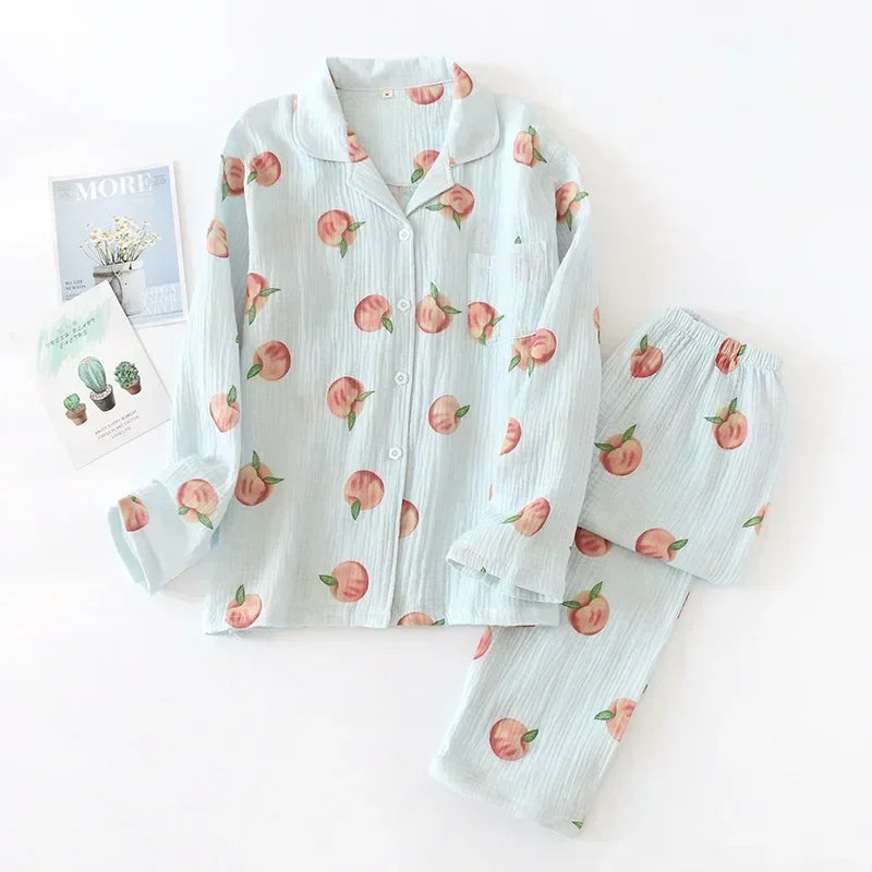 New Large Size Pajamas Women Cotton Crepe Home Service | SAMAG