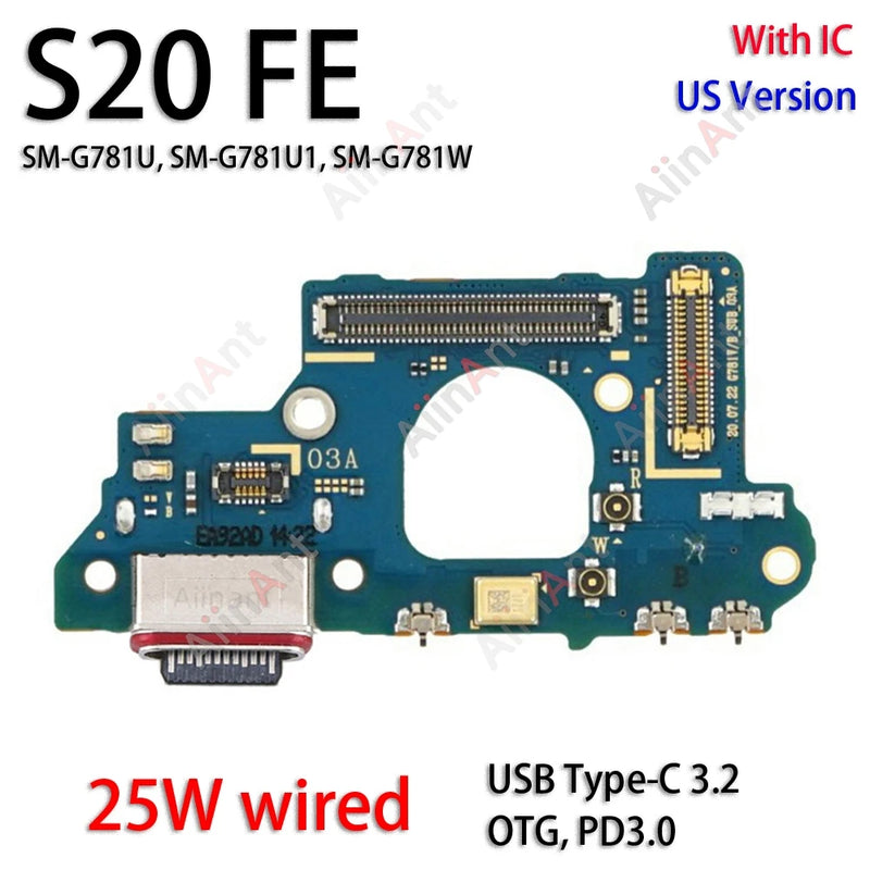 USB Mic Board Dock Charger Connector Charging Port Flex Cable For Samsung Galaxy S25 S24 S23 S21 S20 FE G781W G990W S721W S711W