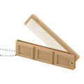 2 in 1 Portable Folding Comb Chocolate-Shaped Mini Compact Hair Comb with Mirror Creative Travel Hair Smooth Styling Tool