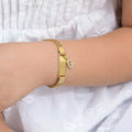 Vnox A-Z letters Baby Bracelets, Stainless Steel Strap Chain for Kids With Cute Letter Blank Bar, Children Jewelry Gift