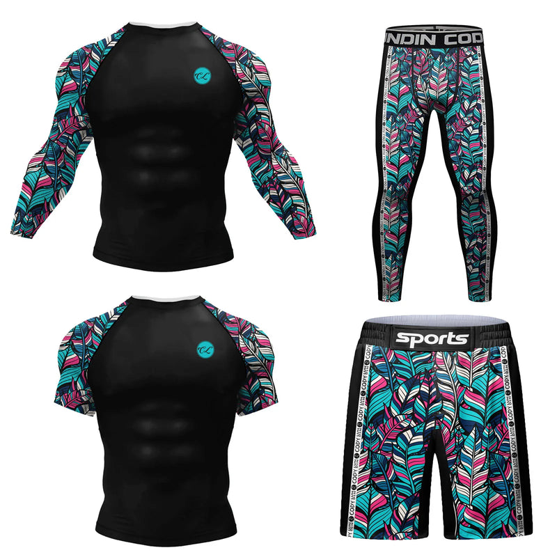 Cody Lundin Durability MMA BJJ Rash Guard Tight Exercise Jogging T - Shirts+Pants 3D Print Compression - View 19 | SAMAG