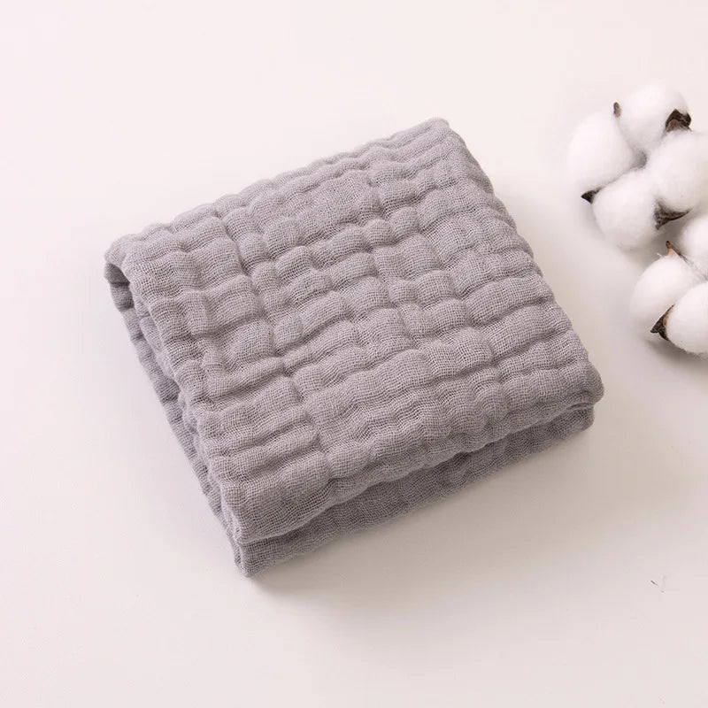 Soft Gauze Baby Towel 30x50cm Absorbent Pure Color Washcloth for Newborn Infant Face and Drool