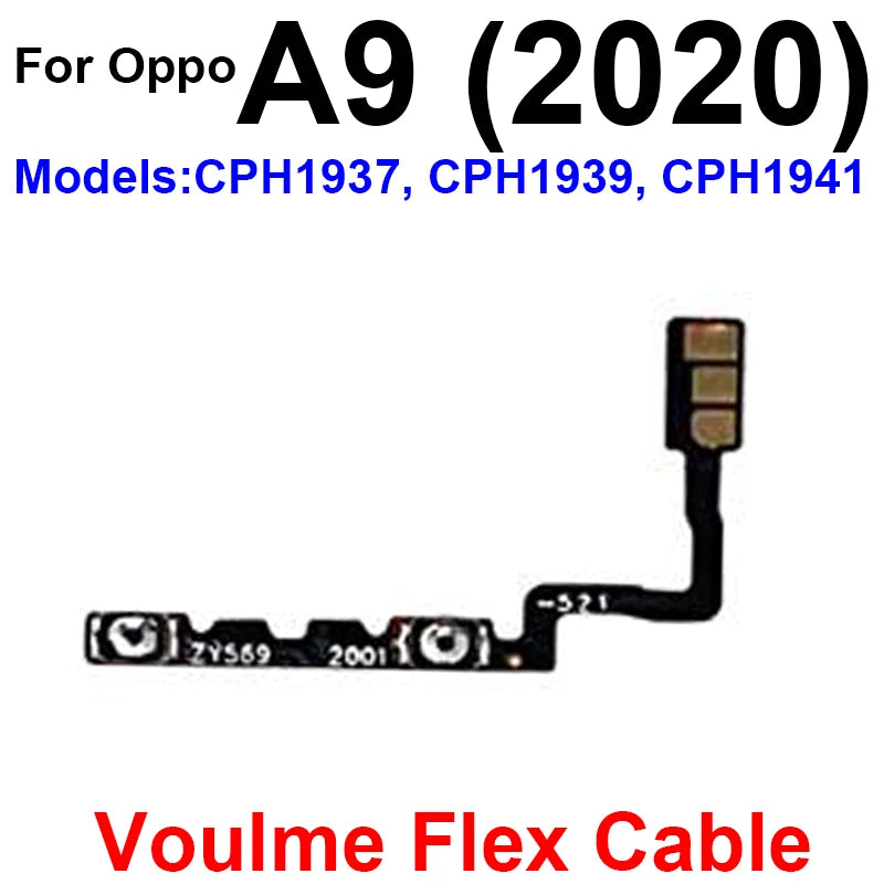 Volume Power Flex Cable For OPPO A5 A9 A31 A33 A91 A92 A93 2020 4G On OFF Power Buttons Voulme Side Key Switch Flex Cable