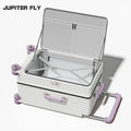 Side Opening Suitcase Wide Trolley Travel Case with Skating Spinner Wheels TSA Lock Rolling Luggage PC Material 20/24/26/28inch