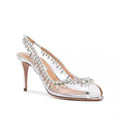 Fashion Women's Pumps and Heels Fish Mouth Transparent Band Rhinestone Chain Trend Stiletto Heel Womens Shoes Sandalias De Mujer