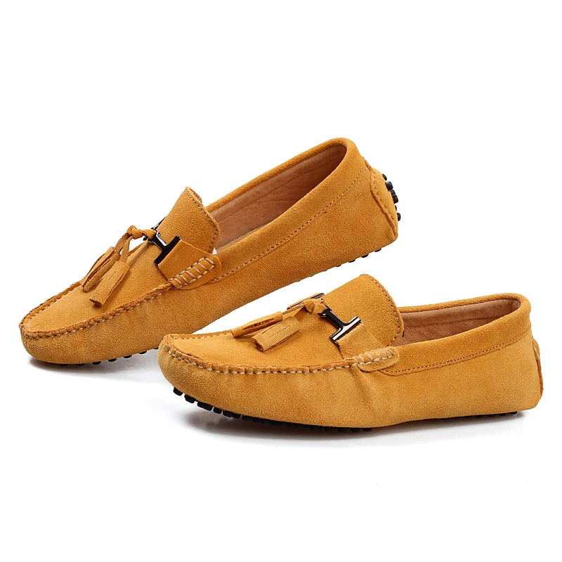 Men Loafers Spring Summer Suede Leather Casual Shoes Men's Slip-ons Luxury Brand Mocassin Man Plus Size 50 51 52 53 for Big Foot