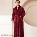 Large Size Flannel Men's Long Robe Kimono Gown Winter Thicken Sleepwear Loungewear Loose Coral Fleece Couple Pajama Home Clothes