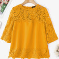 ZANZEA Elegant Lace Patchwork Blouse Summer Tops - View 2 | SAMAG