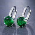 Classic Green AAA Cubic Zirconia Stud Earrings Round Crystal Girl Ear Studs For Women Multicolor Fashion Jewelry brincos AE176