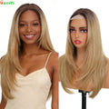 210g/pcs 180% Density Lace Wig 6-24-613 Color Middle Part Glueless Lace Wigs 24 Inch Ombre Blonde Synthetic Hair Daily Use Wigs