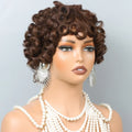 Curly Pixie Cut Human Hair Wigs For Women Black Full Machine Made Short Curly Wigs For Women Brazilian Remy Hair 200% Density