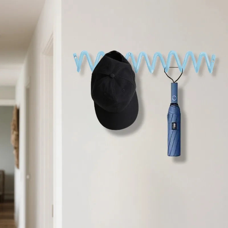 Wall Mounted Coat Rack Iron Clothes Hanger Modern Hall Wave Clothing Racks Aesthetic Wall Organizer Hook Living Room Furniture