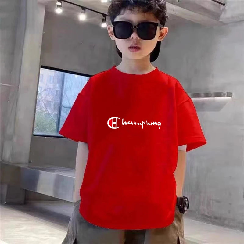 Summer Kids White T - shirt+Shorts Two - Piece Set Idol Print - View 2 | SAMAG