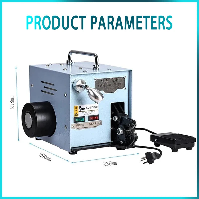 60W Electric Terminal Crimper Machine Professional Crimping Tool with Replaceable Molds for Cold Pressing of - View 6 | SAMAG