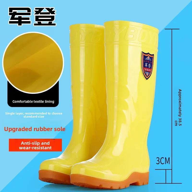 White Work Boots Waterproof Slip Resistant High And Medium Tube Food Hygiene Boots Rubber Shoes for Men Rain Boots