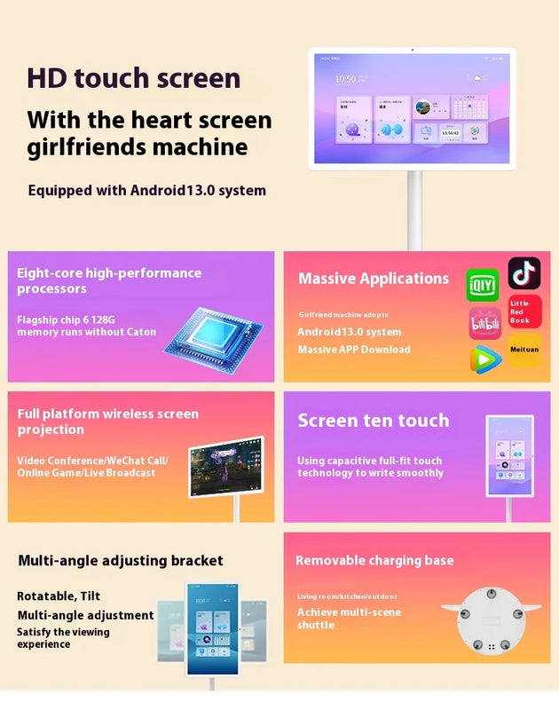 HD Live Display for High-end Events Home White LED LCD Portable Mini TV 60Hz Professional Cinema Screen for Meeting Bedroom
