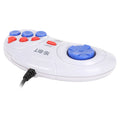16Bit 9-Pin Mini Handheld Game Console, Ergonomic Gaming Controller Gamepad White With Turbo Function, Comfortable Hand Feeling