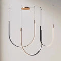 Living Room Study Modern New Lines U shaped Designer Restaurant Exhibition Hall Chandelier LED Industrial Wind Belt Creativity