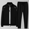 Men's Casual Sportswear Set, Spring and Autumn Stand - Up Collar Open Jacket, Elastic Waist Pants, Two - Piece | SAMAG