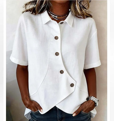 Summer Women's Casual Solid Irregular Shirt Fashion | SAMAG