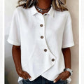 Summer Women's Casual Solid Irregular Shirt Fashion | SAMAG