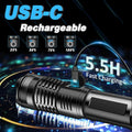 High Power Rechargeable LED Tactical Flashlight  Aluminum Alloy Telescopic Zoom Torch Lamp for Outdoor Camping Fishing