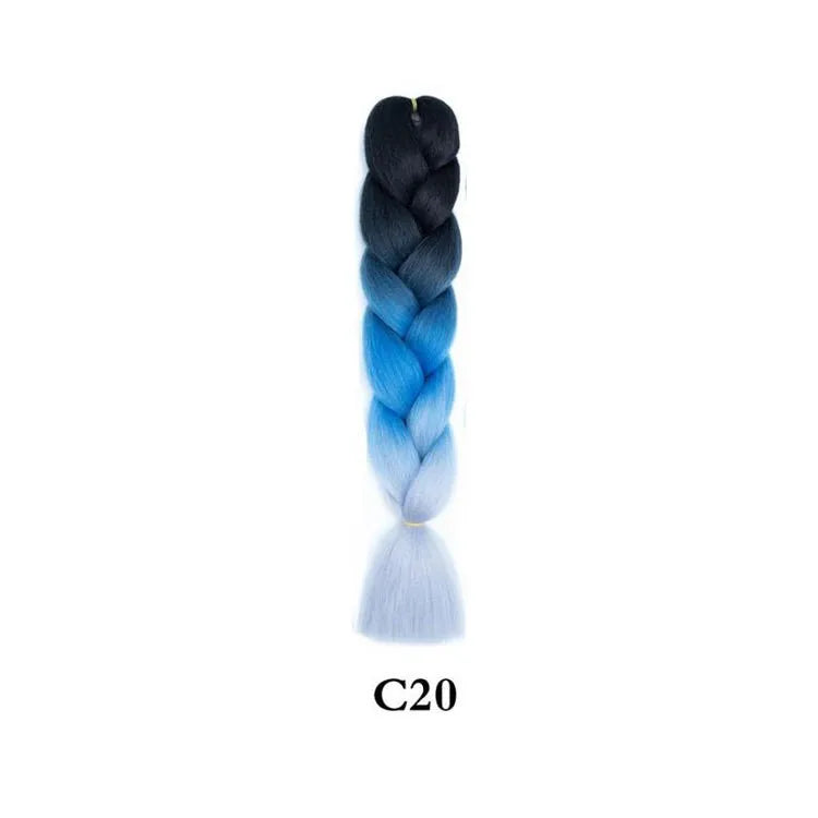 Tereshar 1Pcs 24inch 100g Synthetic Braiding Hair Extensions Jumbo Braiding Hair Twist Crochet Braids Hair for Women