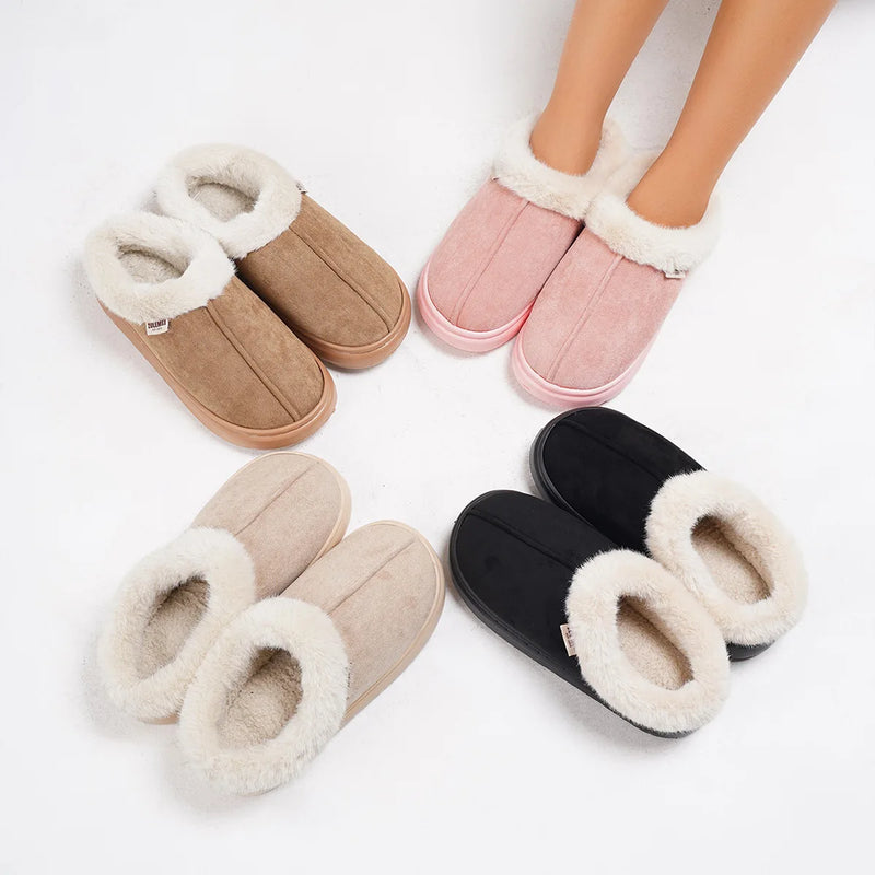 Winter Women Shoes Casual House Shoes For Men 2026 Outdoor Warm Cotton Shoes For Women Indoor Plush Padded Slippers Female