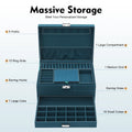 3-tier Jewelry Box Exquisite Storage Box, Flannel Jewelry Watches Display Case for Earrings, Necklaces, Bracelets 24x17x11c
