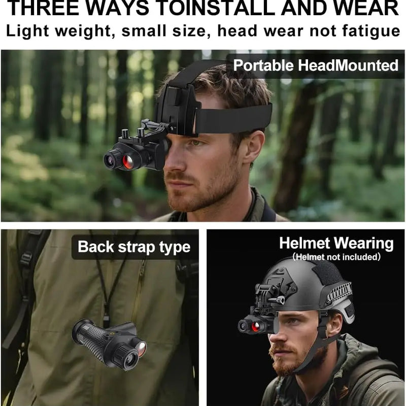 Mini Head Mounted Monocular Night Vision, 400m Range - View 5 | SAMAG