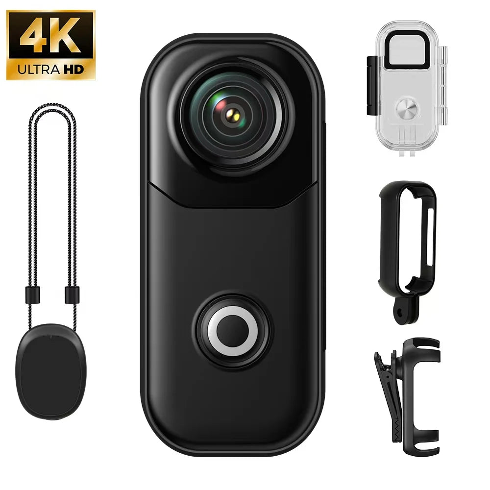 Mini 4K Action Camera Hands-Free Body Camcorder Portable Video Recorder for Cycling & Outdoor Adventures