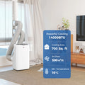Dual Hose Portable Air Conditioner High Efficiency Inverter, 3-in-1 14000 BTU AC Unit with Cool, Dehumidifier, Fan, for Room up to 700 Sq. ft, Includes Remote & Window Kit