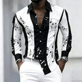 Men's collared shirt with creative musical note print | SAMAG