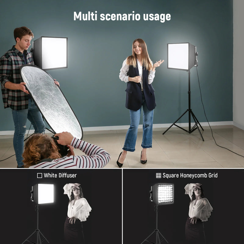 NEEWER 12.2"x11.4" Foldable Softbox Diffuser with Grid and Bag for NL660/SNL660/RGB660/RGB660 Pro/RGB660 PRO II LED Video Light