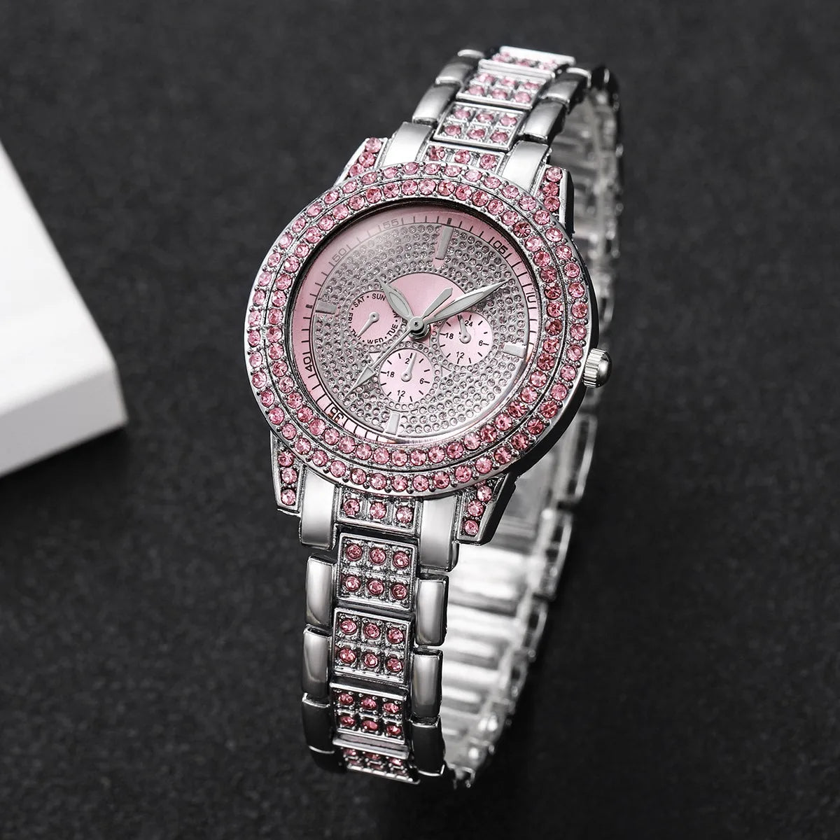 1/3PCS Luxury Rhinestone Women Watch Diamond Jewelry Set Elegant Steel Ladies Quartz Wristwatch Reloj Mujer（Without Box）