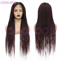 Cornrows Braided Wig Small Square Knotless Box Braids Wigs For Black Women With Baby Hair Synthetic Long 36Inches Braiding Hair