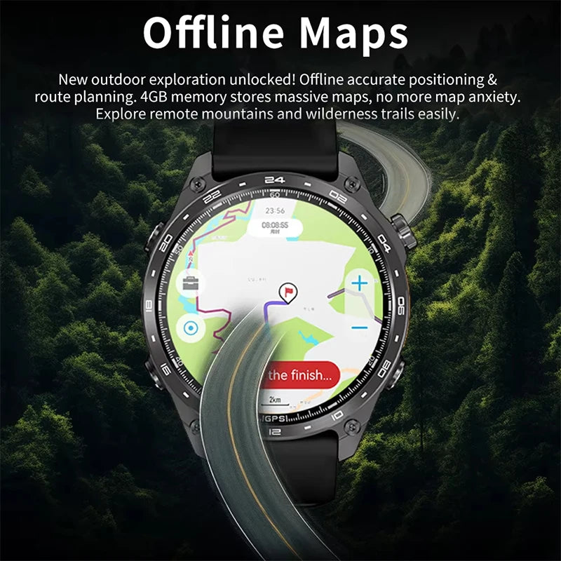 2026 New Military Smart Watch Men Built-in GPS 530mah Bluetooth Call 3ATM Waterproof Barometric Altimeter Sports Smart Watches